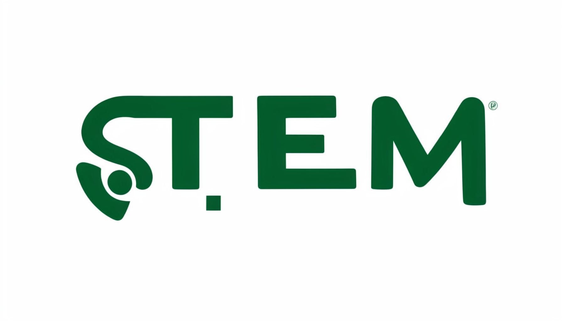 S.T.E.M. Curiosity logo in deep green on white